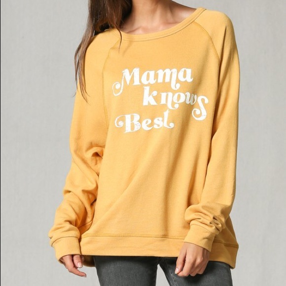 Mustard Mama Knows Best Retro Sweatshirt - Picture 3 of 5